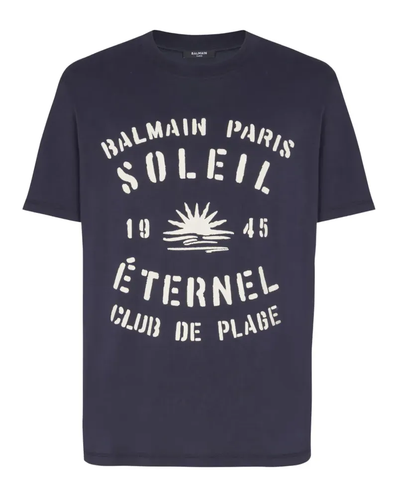 Balmain T-Shirt mit Rundhalsausschnitt - Blau Blau