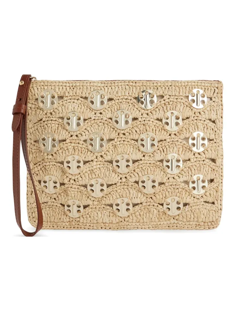Paco Rabanne Clutch mit Lurex-Detail - Nude Nude