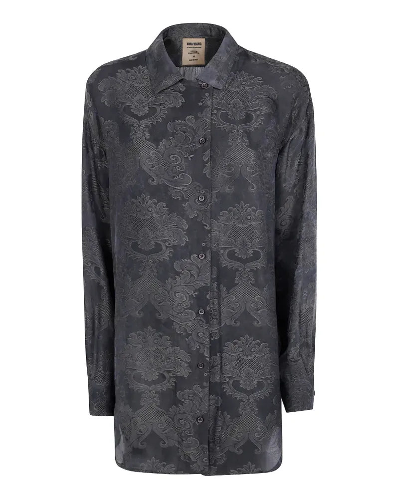 Uma Wang Hemd mit Damask-Muster - Grün Grün