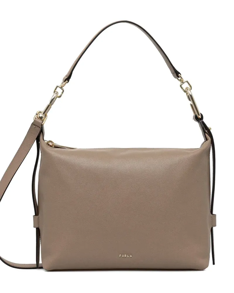 Furla M Tonie hobo leather crossbody bag - Nude Nude