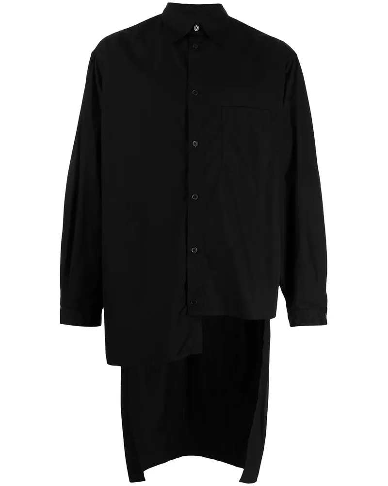 Yohji Yamamoto Asymmetrisches Hemd - Schwarz Schwarz