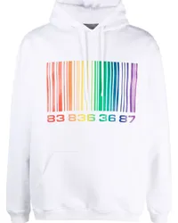 VTMNTS Hoodie mit Barcode-Print Weiß