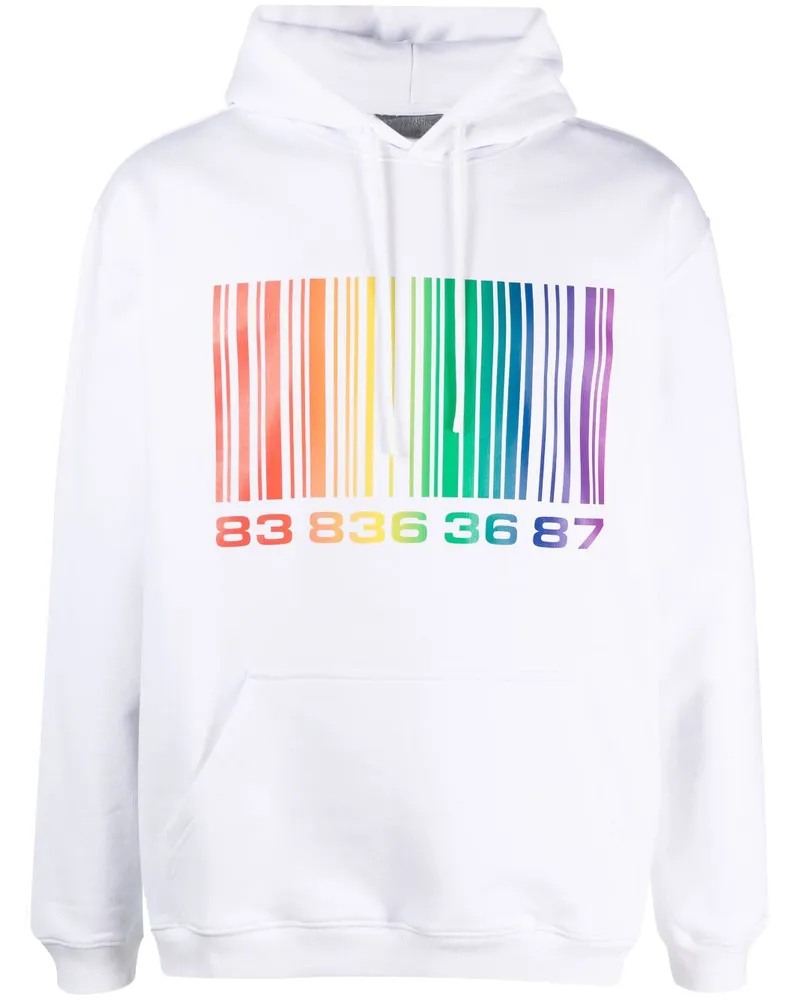 VTMNTS Hoodie mit Barcode-Print Weiß