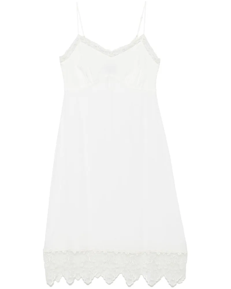 Simone Rocha Midikleid mit Spitzenbesatz - Weiß Weiß
