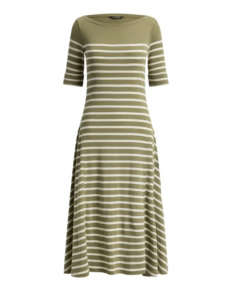 Ralph Lauren Geripptes Midikleid mit Streifen - Grün Grün