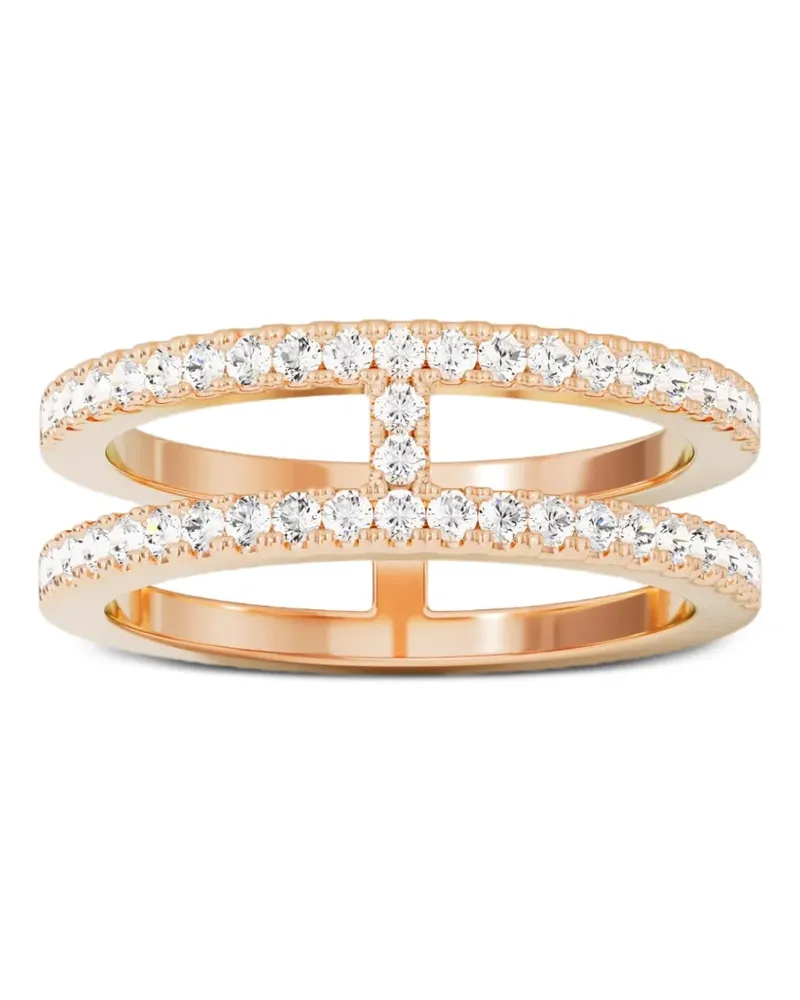 APM Monaco Double Line Pavé Ring - Rosa Rosa
