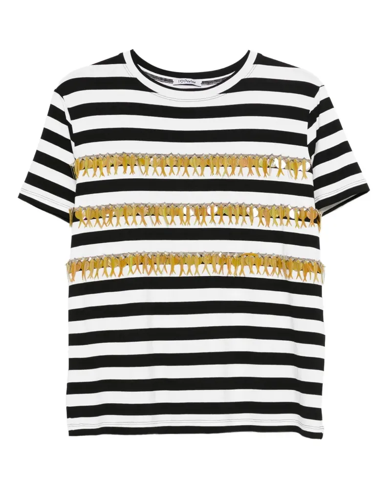 Parlor Gestreiftes Oberteil - Schwarz Schwarz