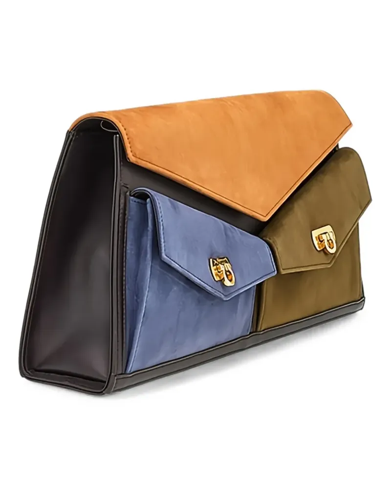 Ferragamo Gancini Clutch mit Einsätzen - Braun Braun