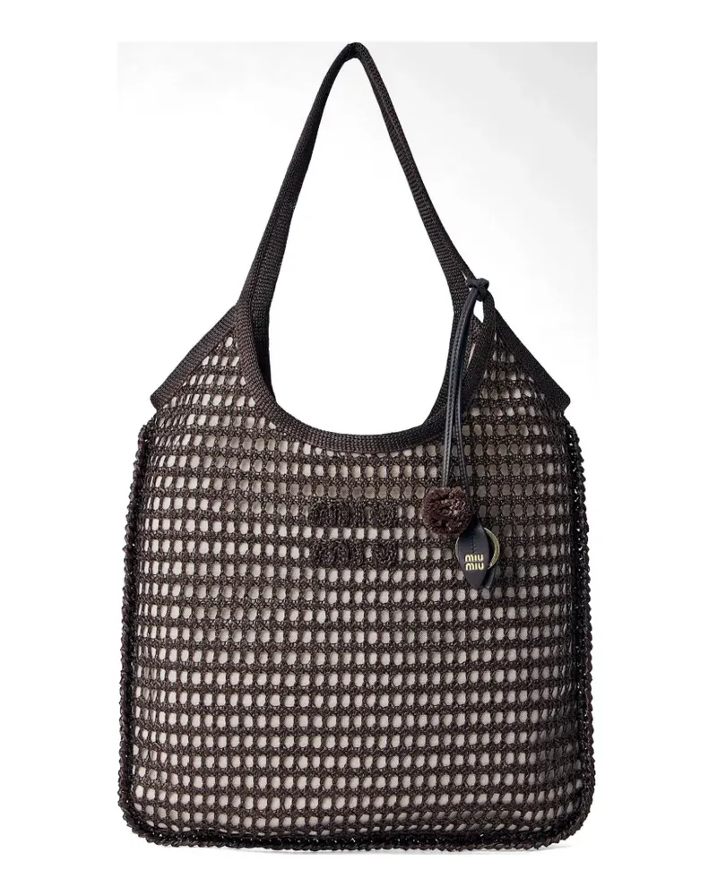 Miu Miu Ivy crochet-mesh tote bag - Braun Braun