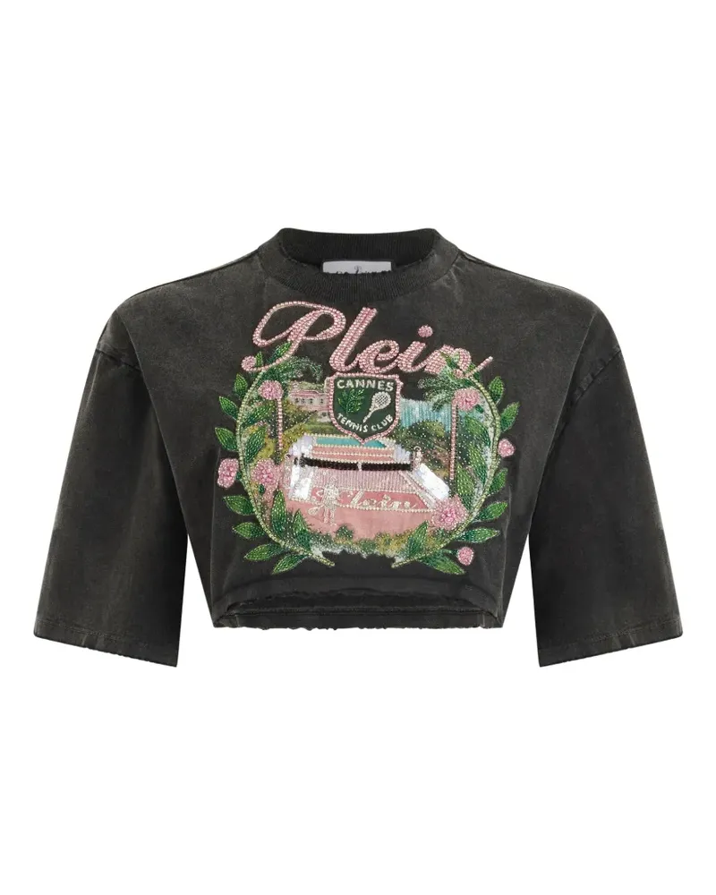 Philipp Plein Cropped-Top mit Print - Schwarz Schwarz