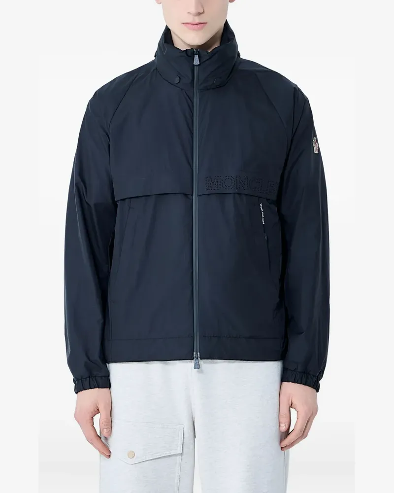 Moncler Kapuzenjacke mit Logo-Patch - Schwarz Schwarz