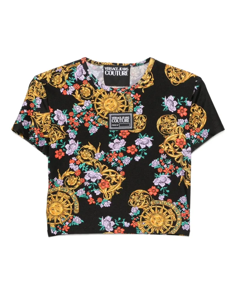 Versace Jeans floral-print T-shirt - Schwarz Schwarz