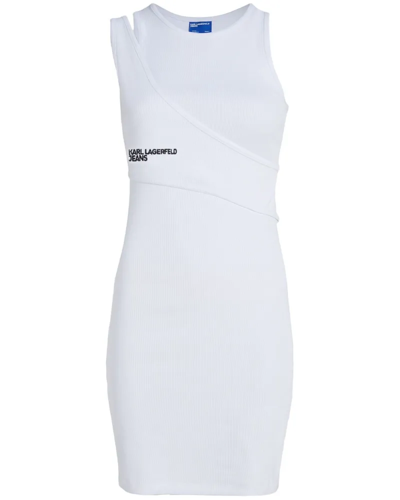Karl Lagerfeld Geripptes Minikleid - Weiß Weiß