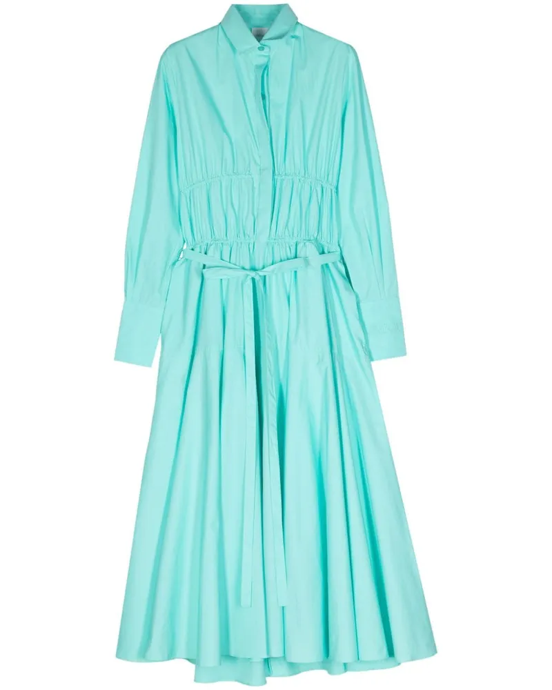 Patou Gerafftes Midi-Hemdkleid - Blau Blau