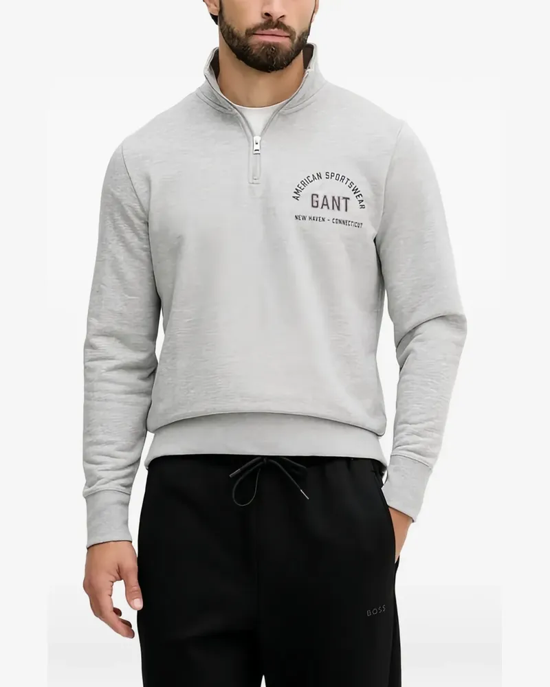 Gant zip-neck sweatshirt - Grau Grau