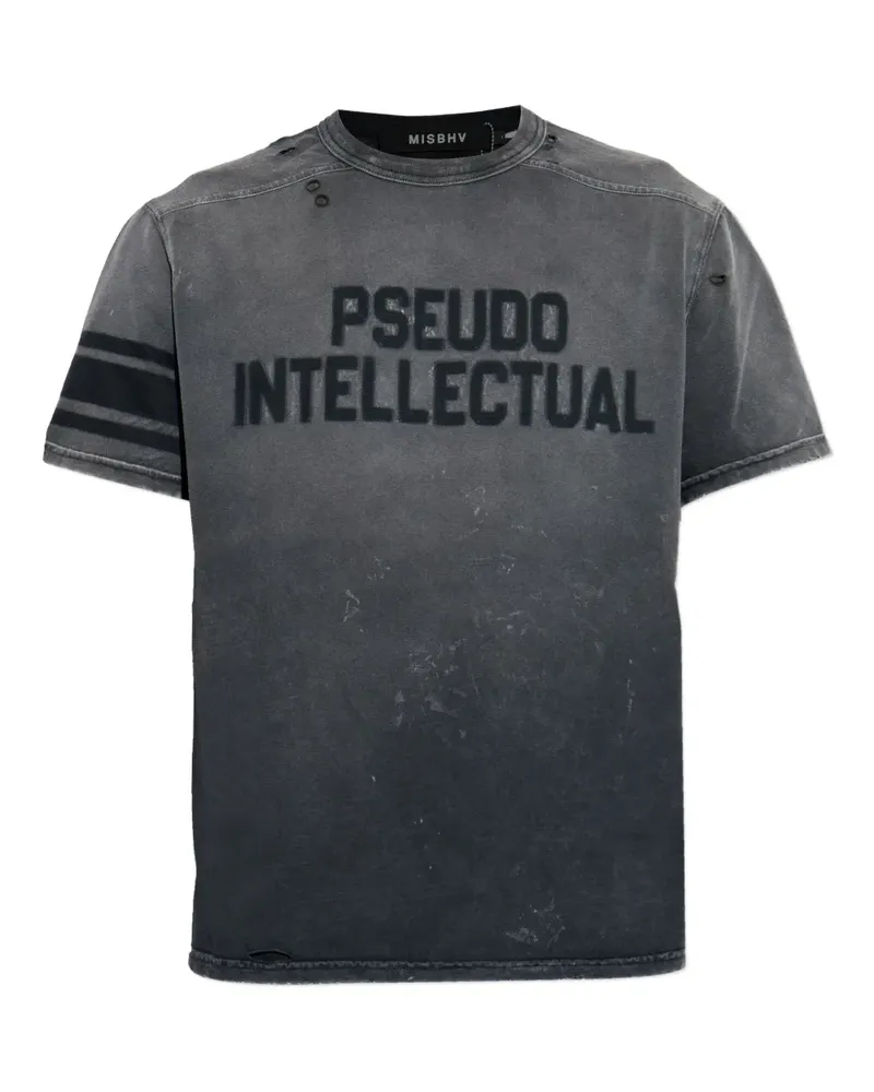 MISBHV T-Shirt im Distressed-Look - Grau Grau