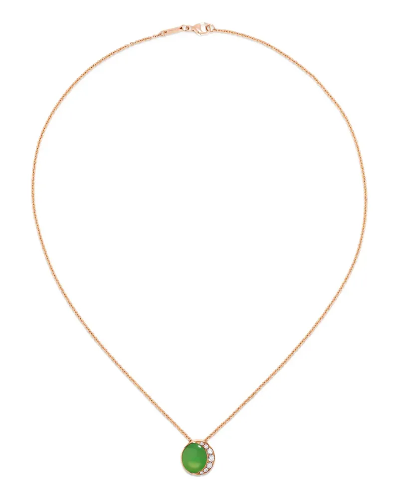 David Morris 18kt Fortuna Rotgoldhalskette mit Chrysopras - Grün Grün
