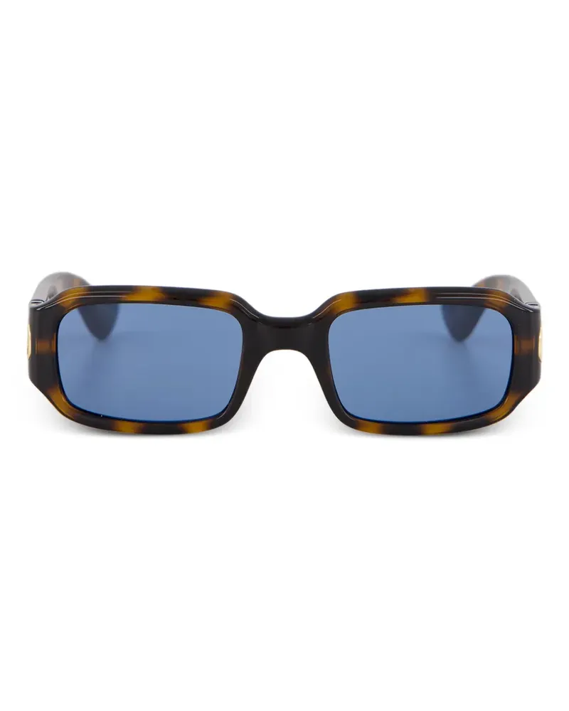 Valentino Garavani V-logo rectangle-frame sunglasses - Braun Braun