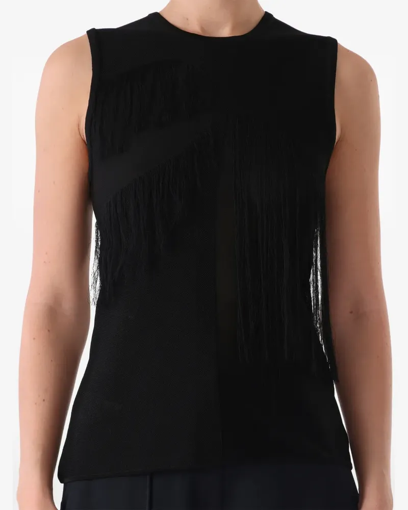 Jason Wu Top mit Fransensaum - Schwarz Schwarz