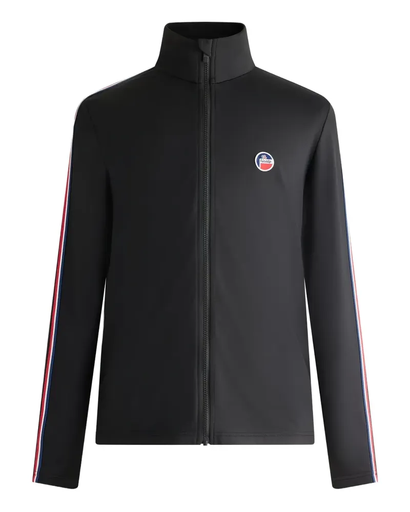 FUSALP Mariozip Sweatshirt mit gestreiften Ärmeln - Schwarz Schwarz