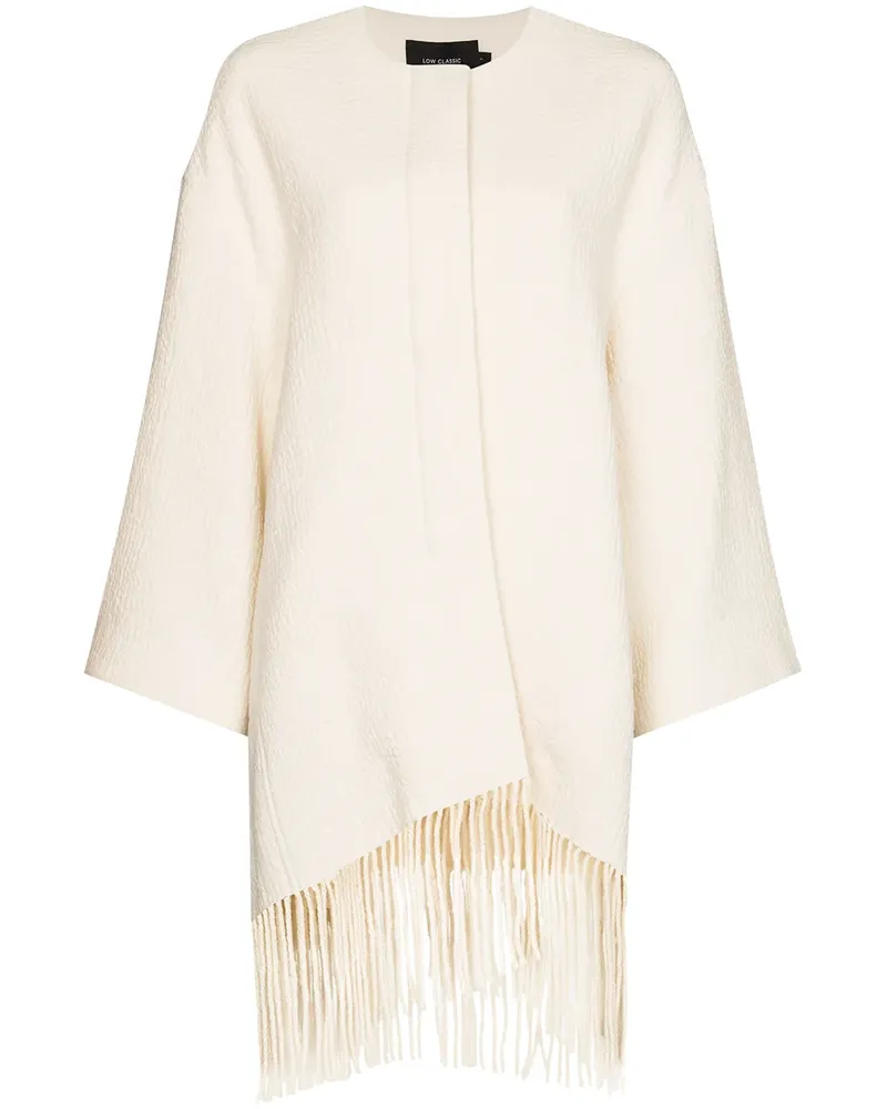LOW CLASSIC Strukturiertes Cape mit Fransen - Nude Nude