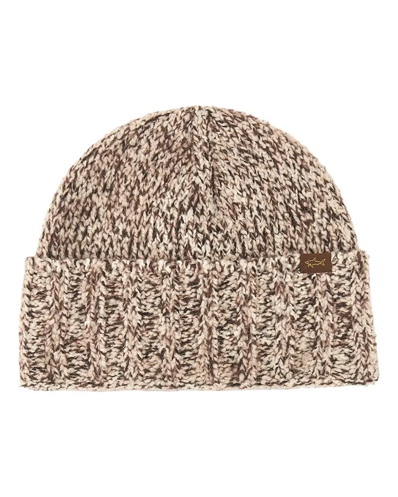 Paul & Shark ribbed beanie hat - Nude Nude