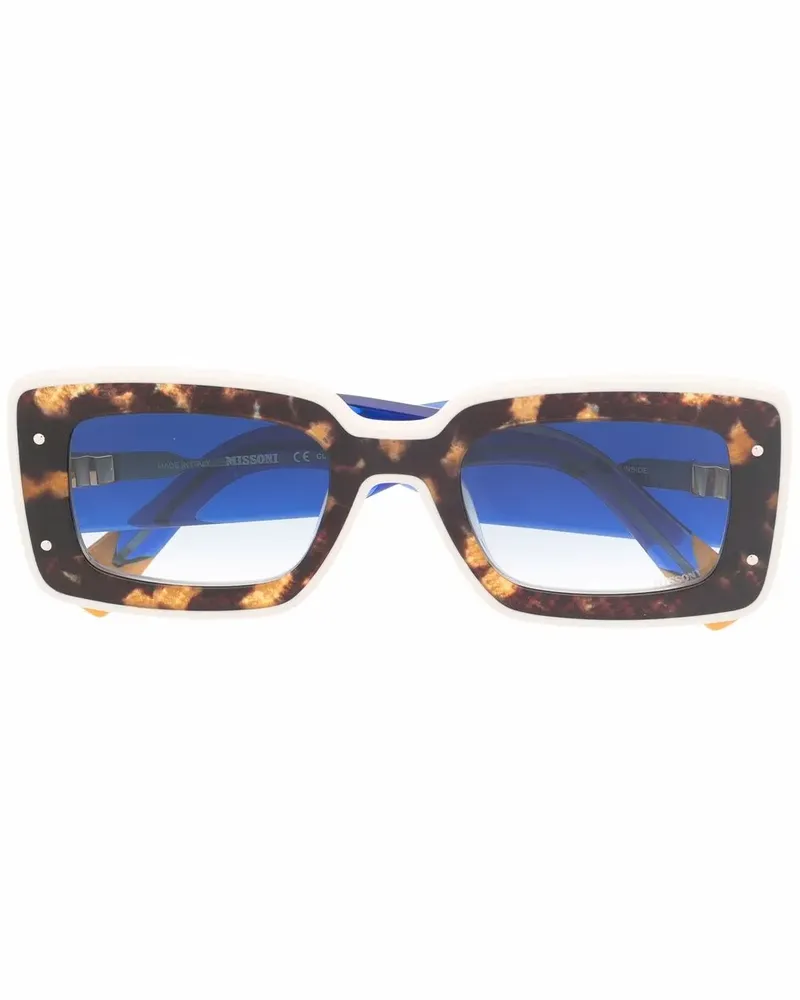Missoni Eckige Brille in Schildpattoptik - Blau Blau