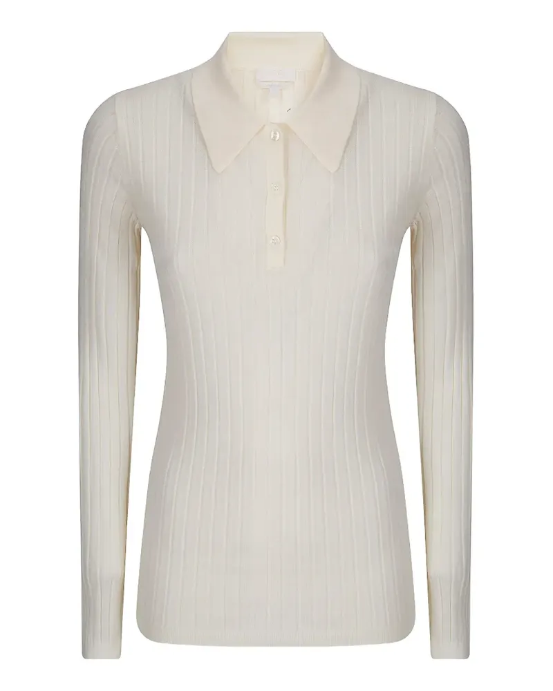 A.P.C. ribbed polo top - Nude Nude