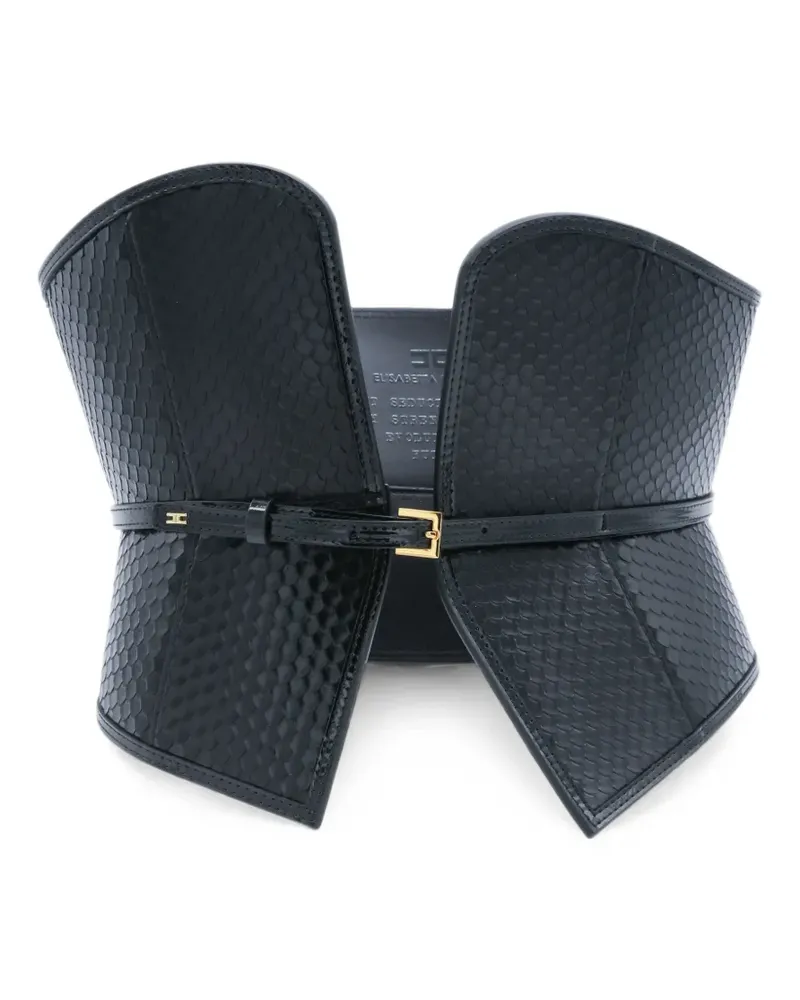 Elisabetta Franchi Gürtel im Bustier-Style mit Fischschuppenmuster - Schwarz Schwarz