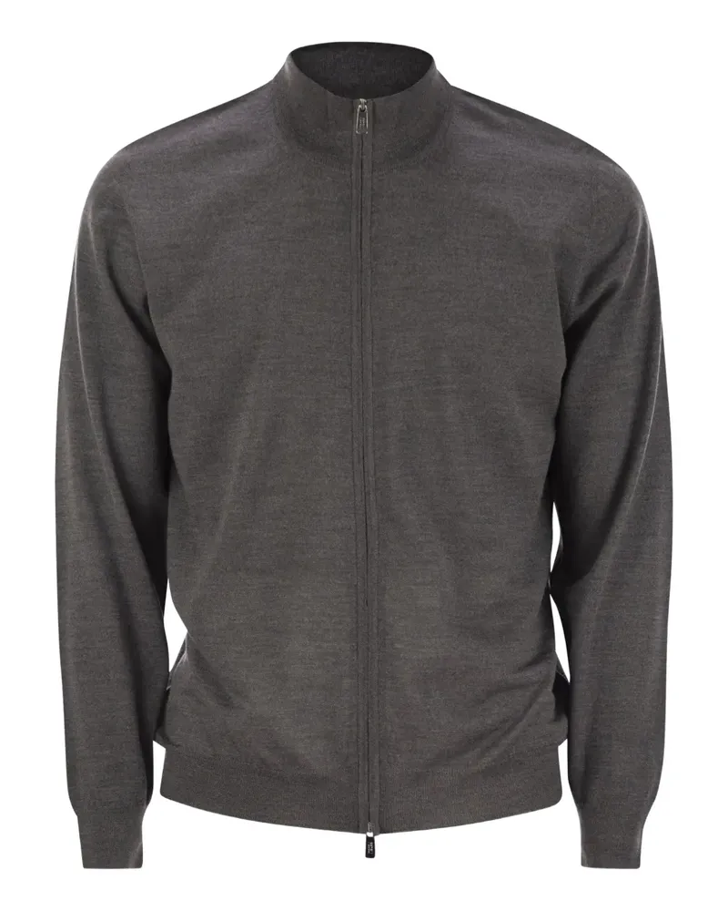Fedeli open knitted zip cardigan - Grau Grau