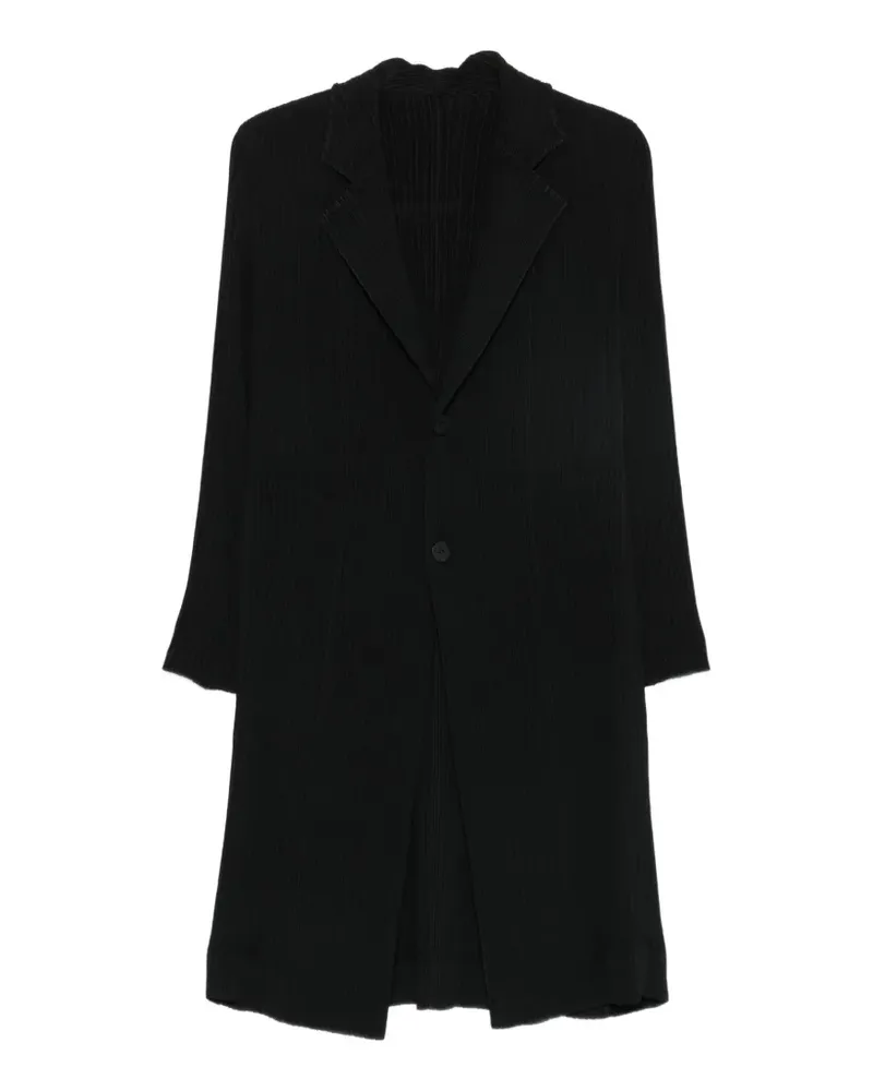 Issey Miyake pleated single-breasted coat - Schwarz Schwarz