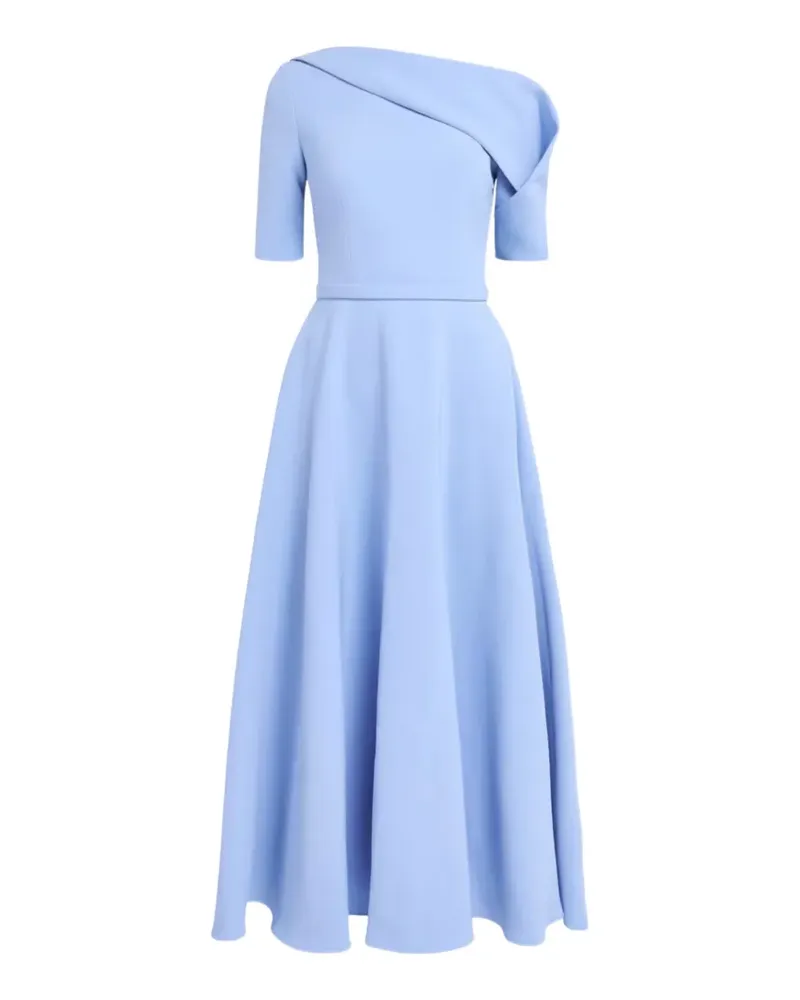 Safiyaa asymmetric draped A-line midi dress - Blau Blau