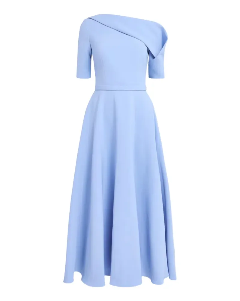 Safiyaa asymmetric draped A-line midi dress - Blau Blau