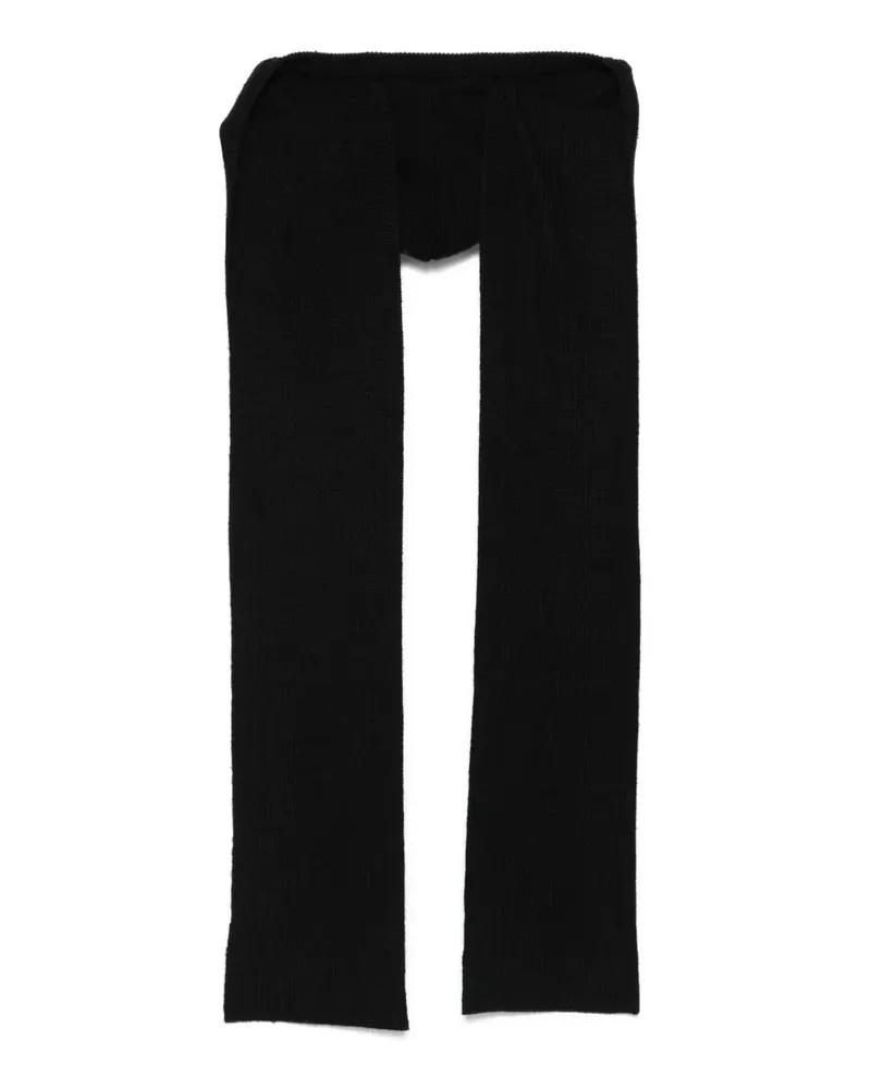 Heliot Emil ribbed scarf - Schwarz Schwarz