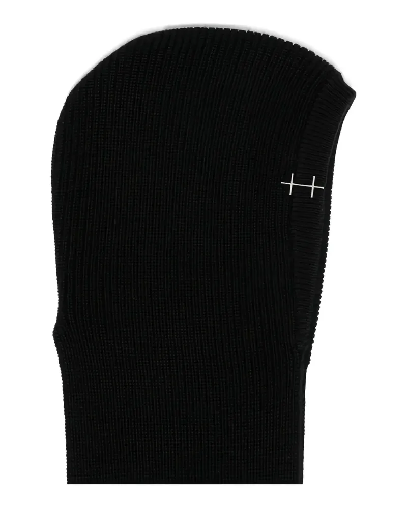 Heliot Emil Gerippter Schal - Schwarz Schwarz