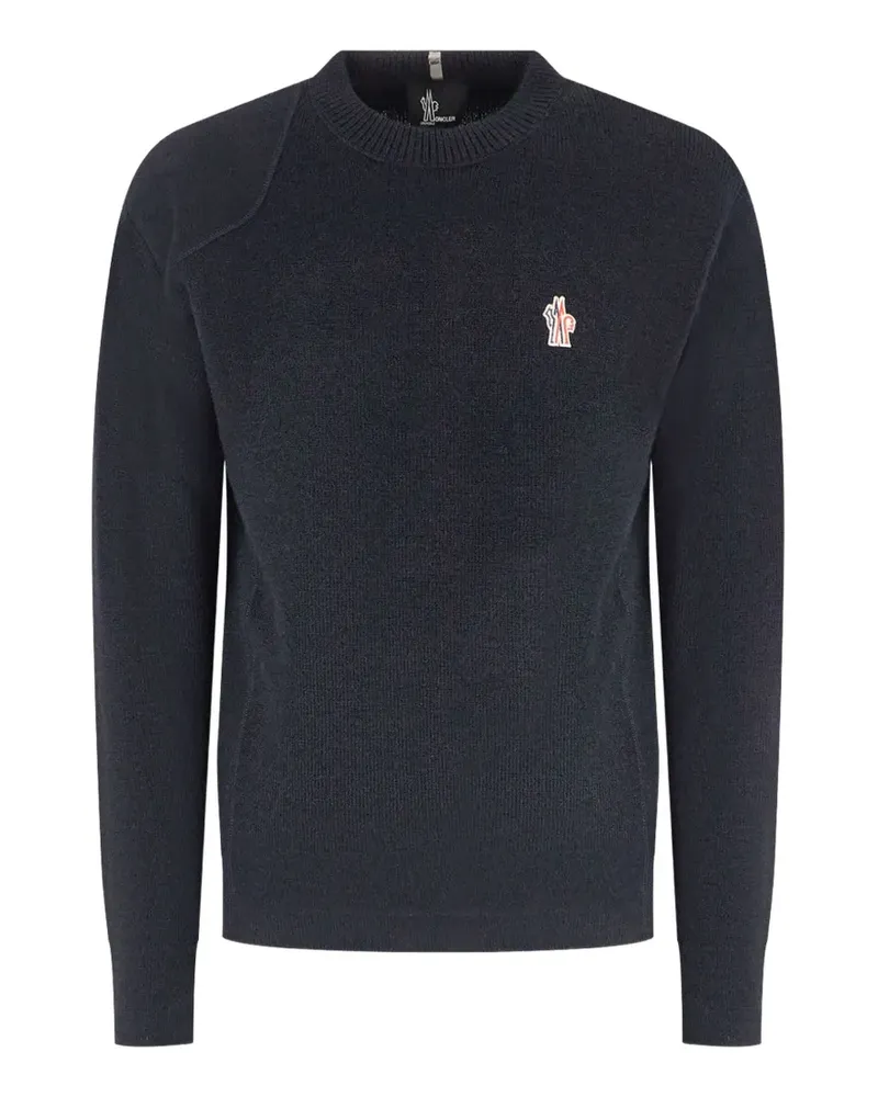 Moncler Pullover mit Logo-Patch - Blau Blau