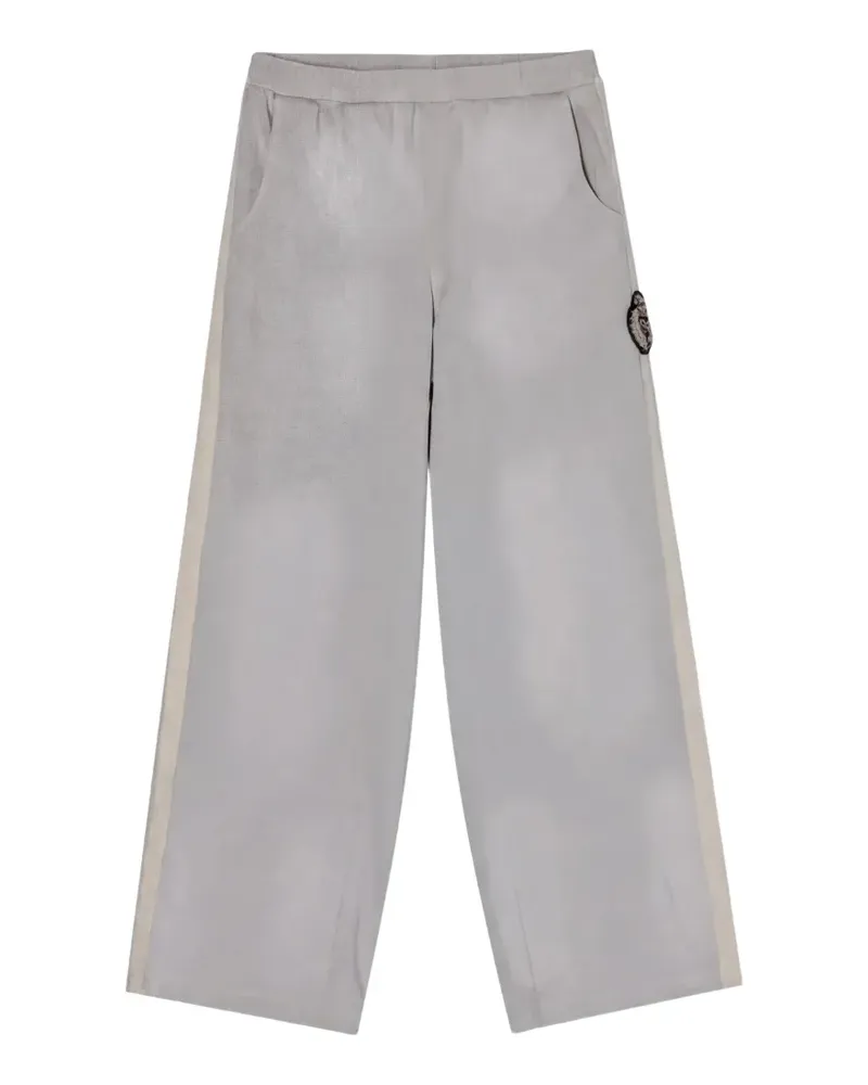 FourTwoFour on Fairfax Weite Crest Jogginghose mit Logo-Patch - Grau Grau