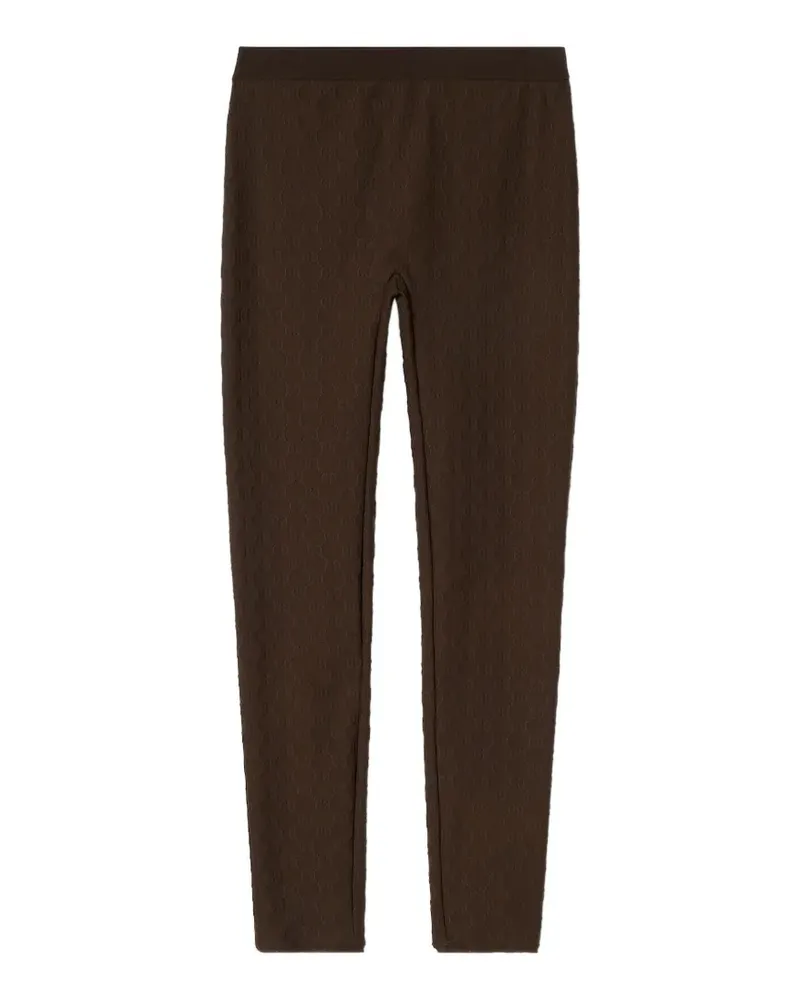 Gucci Jacquard-Leggings mit Logo - Braun Braun