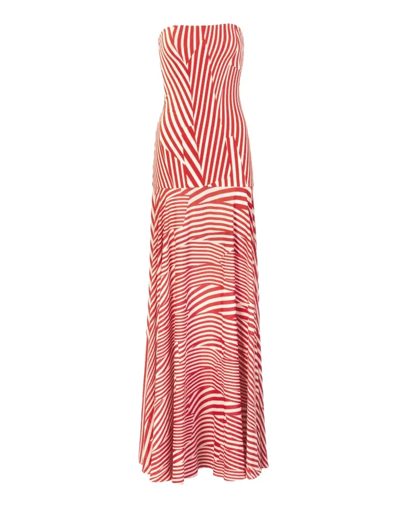 Silvia Tcherassi Muriel striped strapless maxi dress - Rot Rot