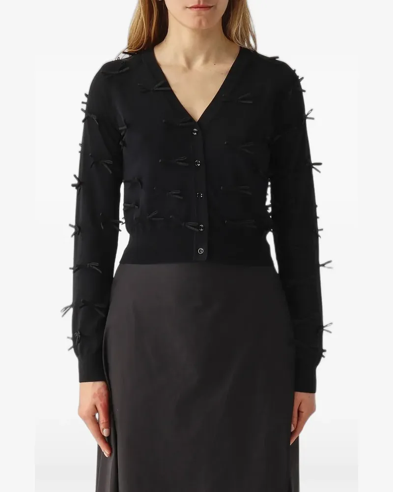 MEIMEIJ Cardigan mit Schleife - Schwarz Schwarz