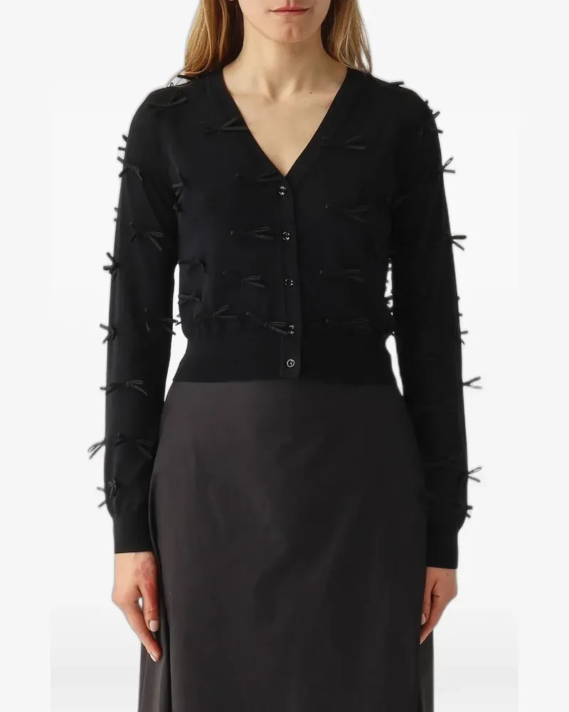 MEIMEIJ bow-embellished cardigan - Schwarz Schwarz