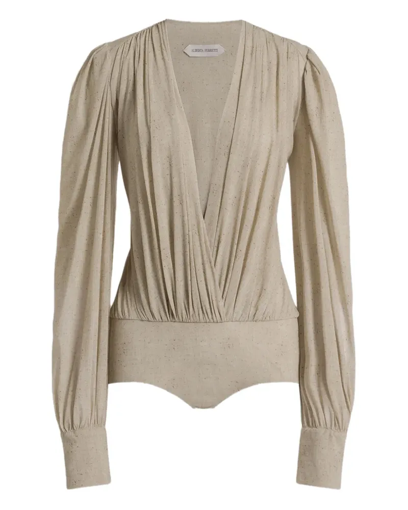 Alberta Ferretti long-sleeve bodysuit - Nude Nude