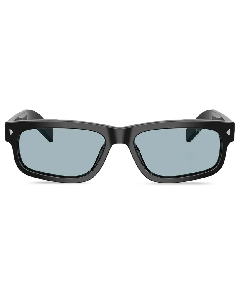 Prada Sonnenbrille mit Metall-Schild - Schwarz Schwarz