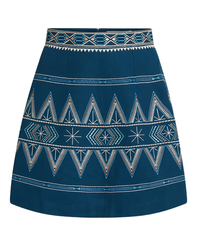 Emporio Sirenuse Giuliana embroidered A-line mini skirt - Blau Blau