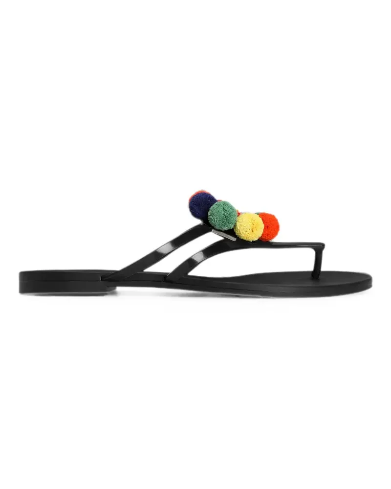 Dolce & Gabbana rubber beachwear slides with pom-poms - Schwarz Schwarz