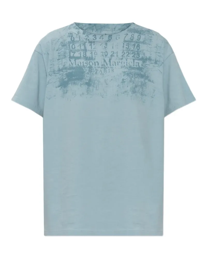 Maison Margiela logo-print T-shirt - Blau Blau