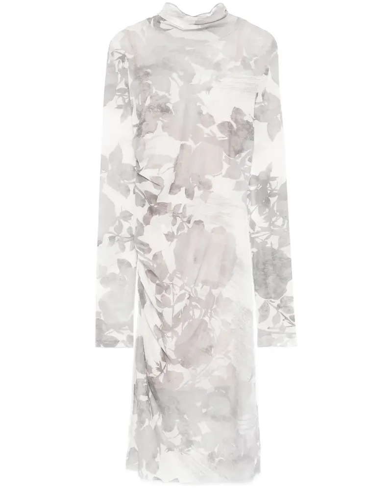 Patrizia Pepe Minikleid mit Blumen-Print - Grau Grau