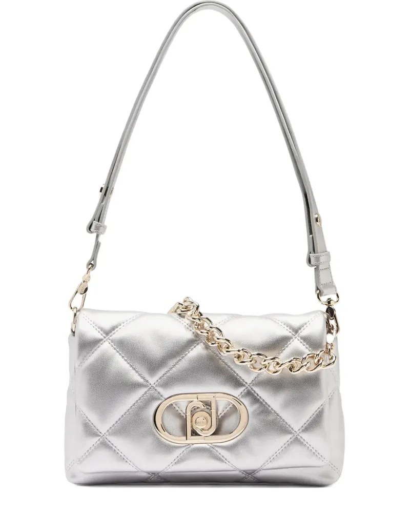 Liu Jo LaPuffy medium quilted logo shoulder bag - Silber Silber