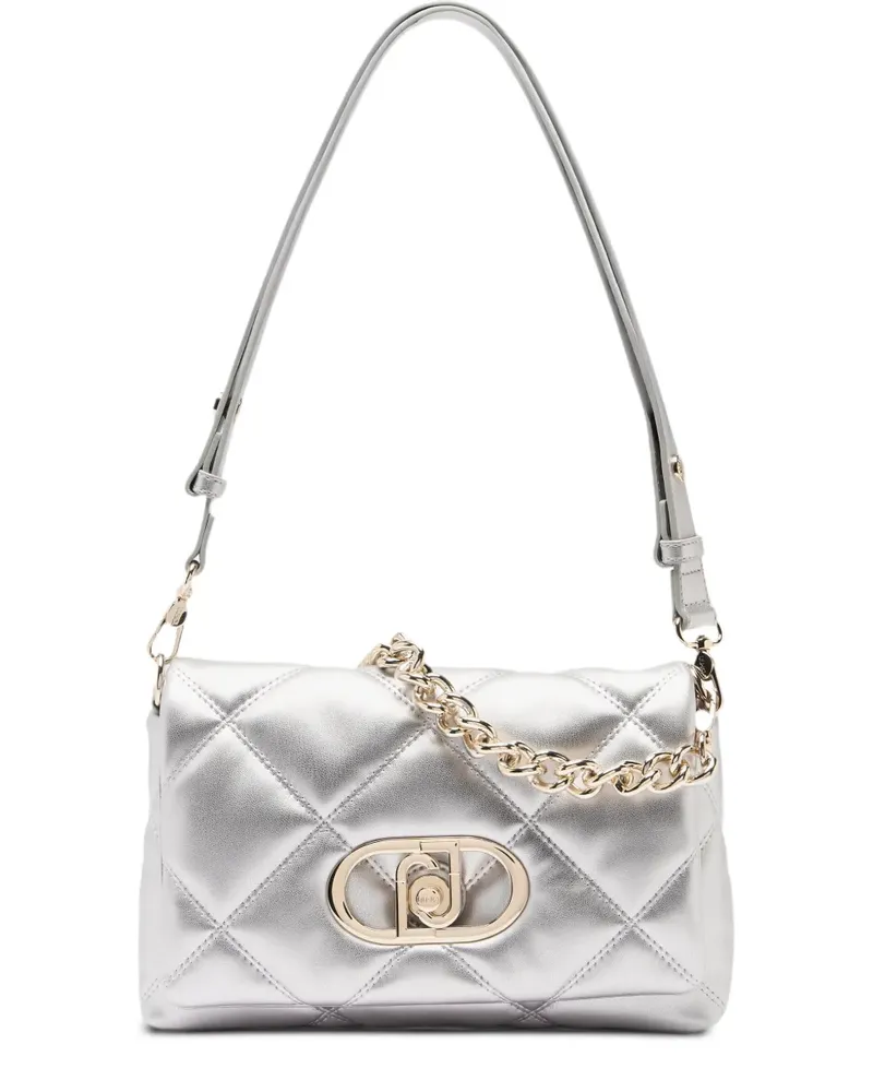Liu Jo LaPuffy medium quilted logo shoulder bag - Silber Silber