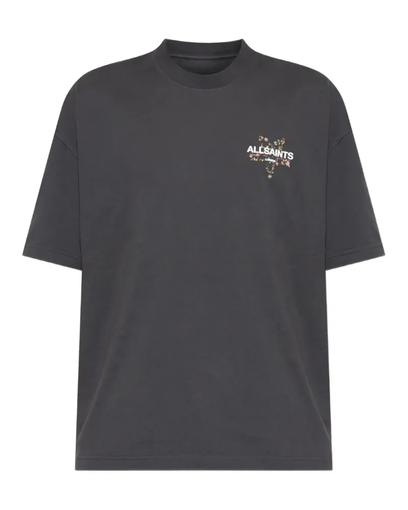 AllSaints Pentacle T-Shirt mit Logo - Schwarz Schwarz